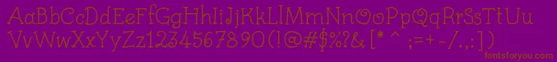 KidsBook Font – Brown Fonts on Purple Background