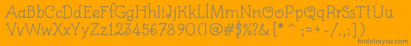 KidsBook Font – Gray Fonts on Orange Background