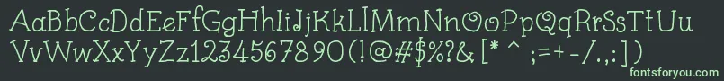 フォントKidsBook – 黒い背景に緑の文字