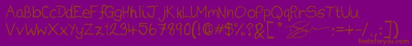 DariusGardnersHandwritingRegular3 Font – Brown Fonts on Purple Background