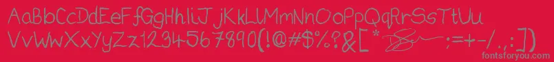 DariusGardnersHandwritingRegular3 Font – Gray Fonts on Red Background