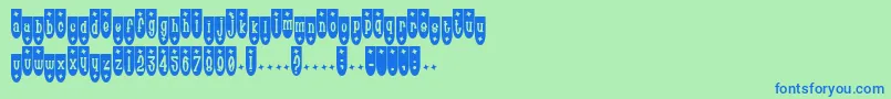 Poptr Font – Blue Fonts on Green Background