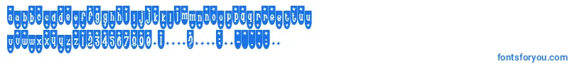 Fonte Poptr – fontes azuis em um fundo branco