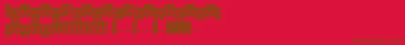 フォントPoptr – 赤い背景に茶色の文字