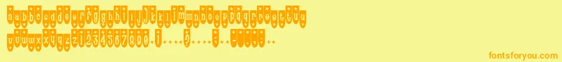 Poptr-fontti – oranssit fontit keltaisella taustalla