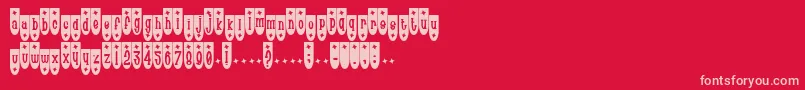 フォントPoptr – 赤い背景にピンクのフォント