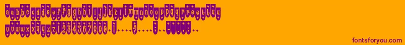 Poptr-Schriftart – Violette Schriften auf orangefarbenem Hintergrund