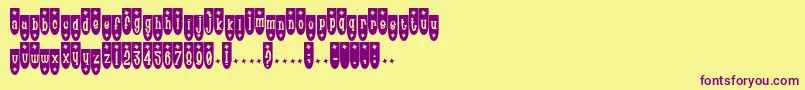 Poptr-Schriftart – Violette Schriften auf gelbem Hintergrund