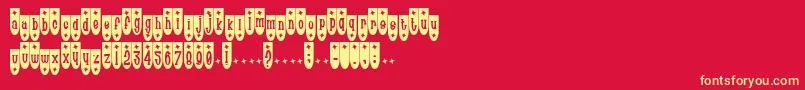 Poptr Font – Yellow Fonts on Red Background