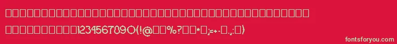 Fonte OgradaNormal – fontes verdes em um fundo vermelho