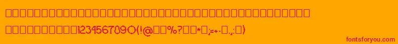 Fonte OgradaNormal – fontes vermelhas em um fundo laranja