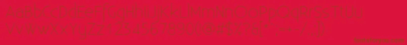 ExistenceLight Font – Brown Fonts on Red Background