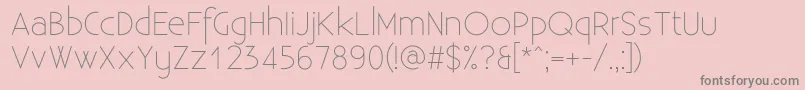 フォントExistenceLight – ピンクの背景に灰色の文字