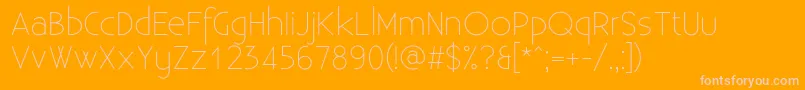 ExistenceLight-Schriftart – Rosa Schriften auf orangefarbenem Hintergrund