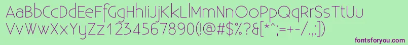 ExistenceLight Font – Purple Fonts on Green Background