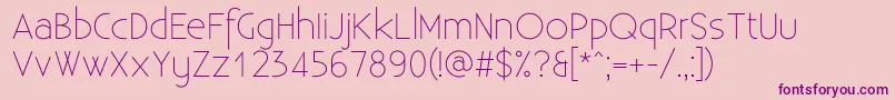 ExistenceLight-Schriftart – Violette Schriften auf rosa Hintergrund