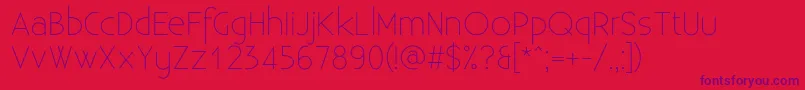 ExistenceLight Font – Purple Fonts on Red Background