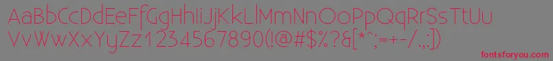 ExistenceLight Font – Red Fonts on Gray Background