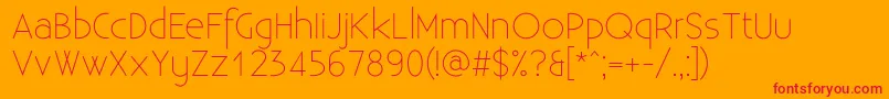 ExistenceLight Font – Red Fonts on Orange Background