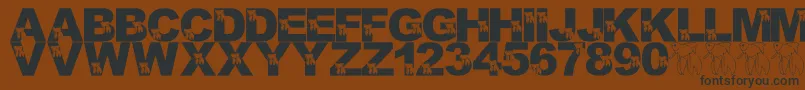 Czcionka LmsMasterBetaMike – czarne czcionki na brązowym tle