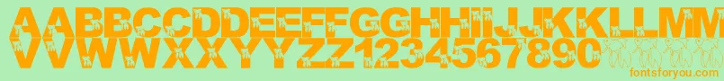 LmsMasterBetaMike Font – Orange Fonts on Green Background