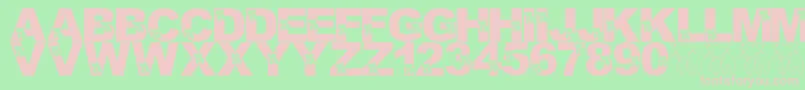 フォントLmsMasterBetaMike – 緑の背景にピンクのフォント