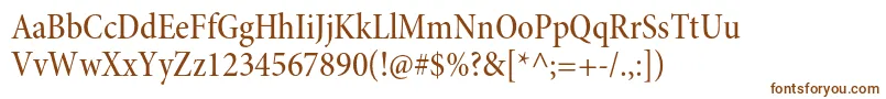 MinionproMediumcnsubh-fontti – ruskeat fontit valkoisella taustalla