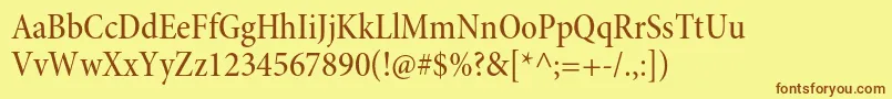 MinionproMediumcnsubh Font – Brown Fonts on Yellow Background