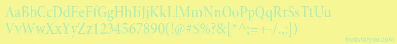 MinionproMediumcnsubh-fontti – vihreät fontit keltaisella taustalla