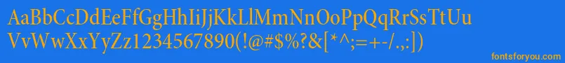 MinionproMediumcnsubh Font – Orange Fonts on Blue Background