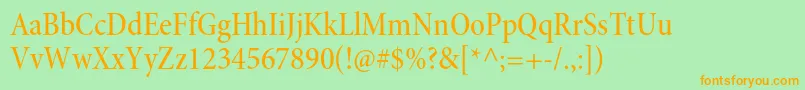 MinionproMediumcnsubh Font – Orange Fonts on Green Background