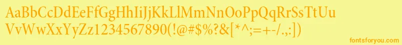 MinionproMediumcnsubh Font – Orange Fonts on Yellow Background