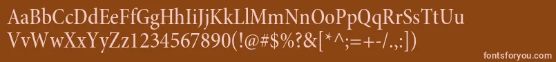 MinionproMediumcnsubh Font – Pink Fonts on Brown Background