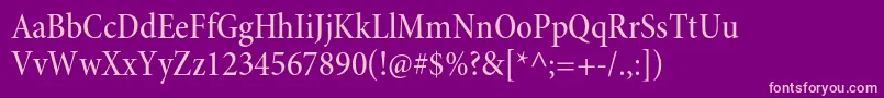 MinionproMediumcnsubh Font – Pink Fonts on Purple Background
