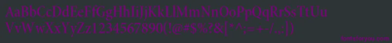 Czcionka MinionproMediumcnsubh – fioletowe czcionki na czarnym tle