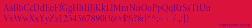 MinionproMediumcnsubh Font – Purple Fonts on Red Background