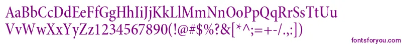 MinionproMediumcnsubh Font – Purple Fonts on White Background