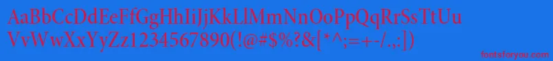 Шрифт MinionproMediumcnsubh – красные шрифты на синем фоне