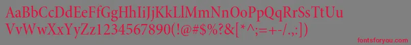 MinionproMediumcnsubh Font – Red Fonts on Gray Background