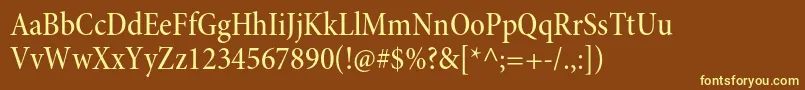 MinionproMediumcnsubh Font – Yellow Fonts on Brown Background