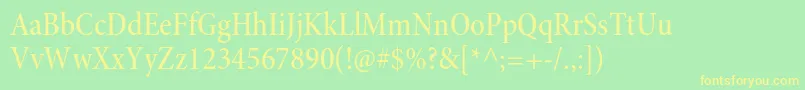 MinionproMediumcnsubh Font – Yellow Fonts on Green Background