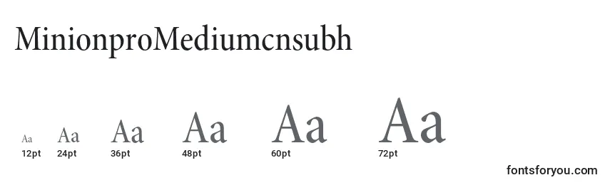 Größen der Schriftart MinionproMediumcnsubh