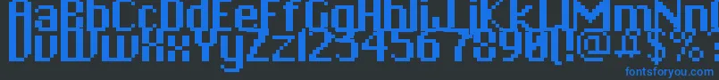 フォントPix ffy – 黒い背景に青い文字
