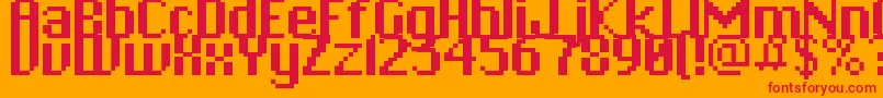 フォントPix ffy – オレンジの背景に赤い文字