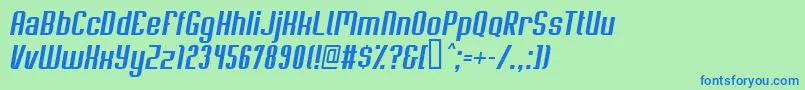 SoupertrouperOblique Font – Blue Fonts on Green Background