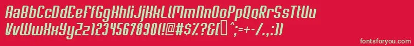 SoupertrouperOblique-Schriftart – Grüne Schriften auf rotem Hintergrund