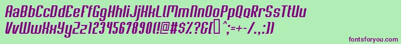 SoupertrouperOblique Font – Purple Fonts on Green Background