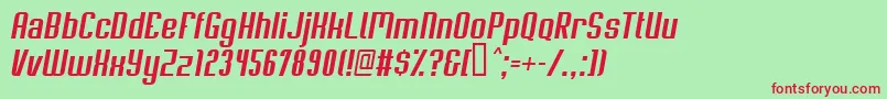 SoupertrouperOblique Font – Red Fonts on Green Background