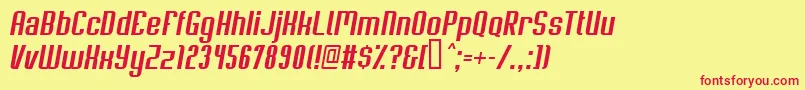 SoupertrouperOblique Font – Red Fonts on Yellow Background