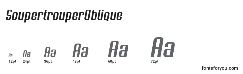 Размеры шрифта SoupertrouperOblique